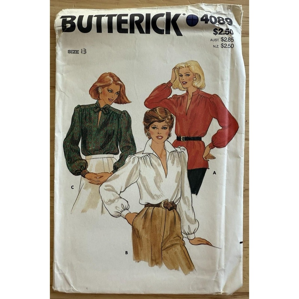Butterick Pattern 4089 Misses' Blouse Size 8 Uncut FF‎